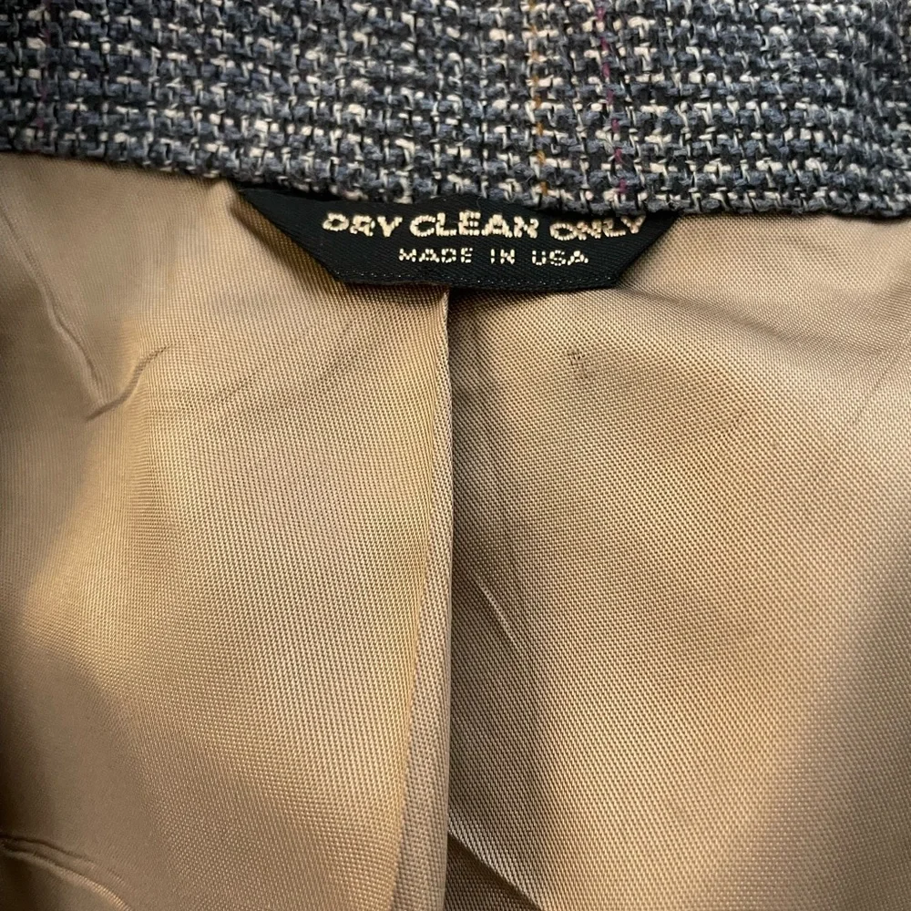 BILL‎ BLASS Made in USA Vintage Single Breasted Wool Tweed Jacket Size 42 R